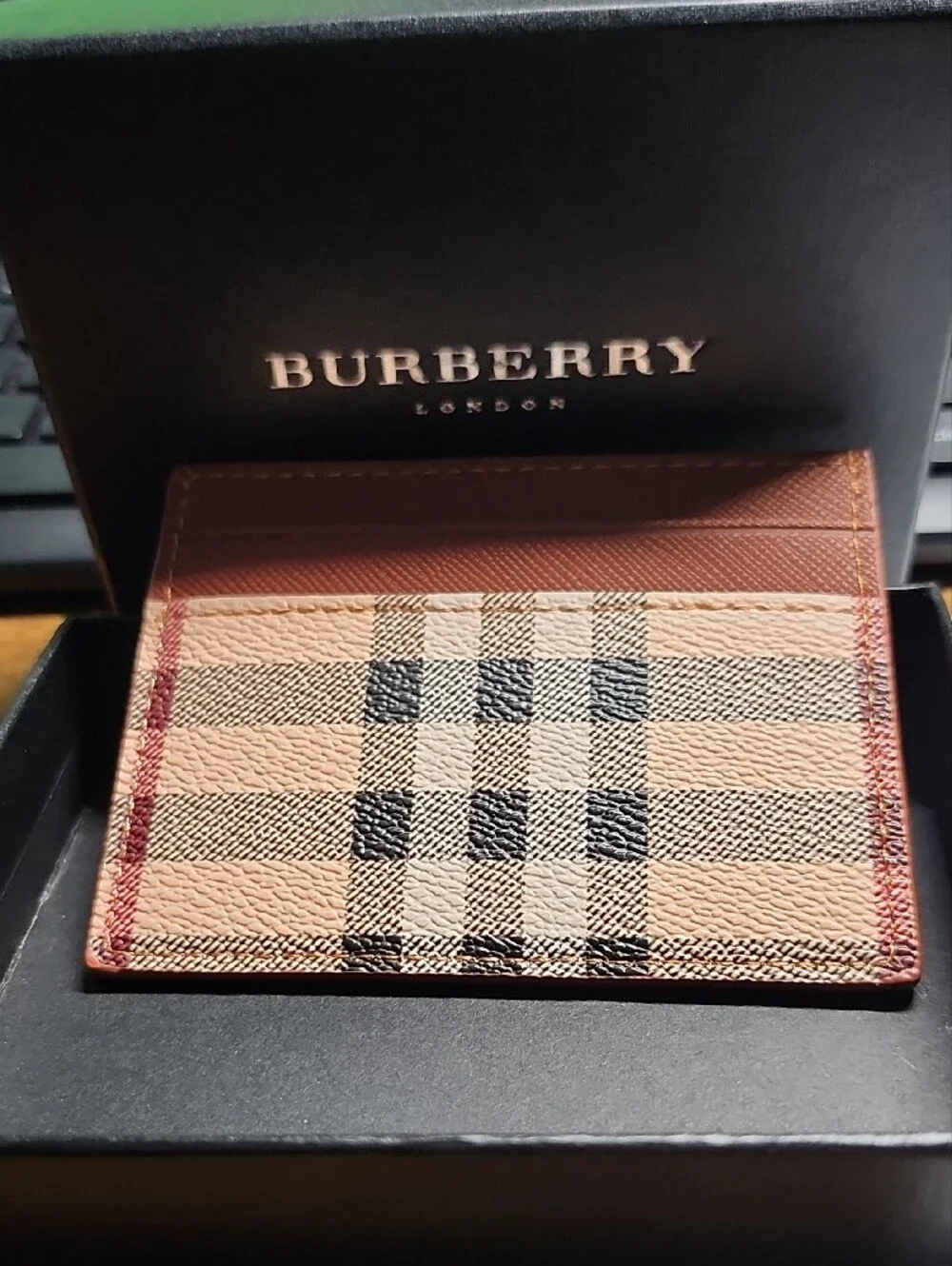 Plaid Leather Card Holder - Designer Style